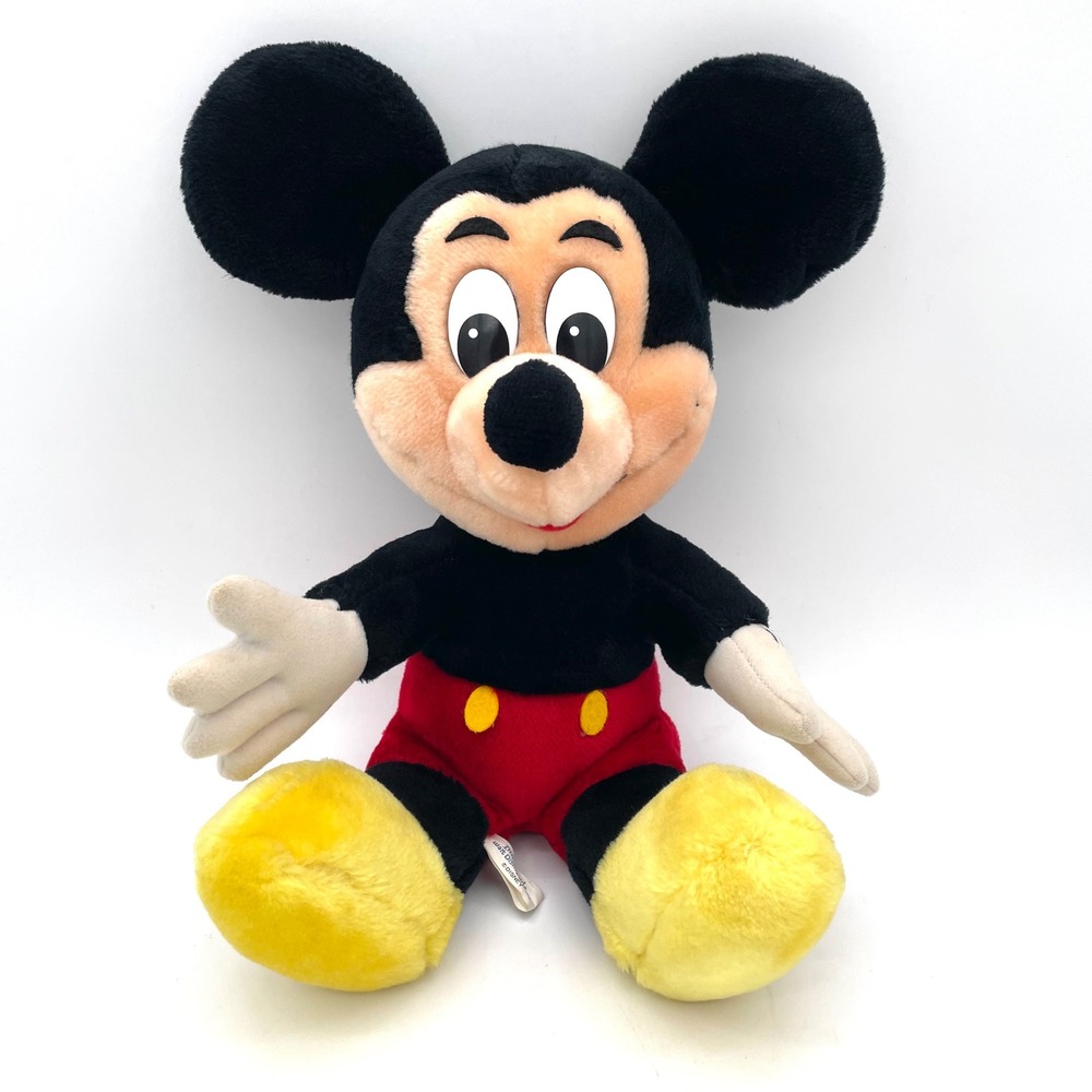 Disney Mickey Mouse Plush Toy Unisex OS Black Red Vintage Classic Disneyland